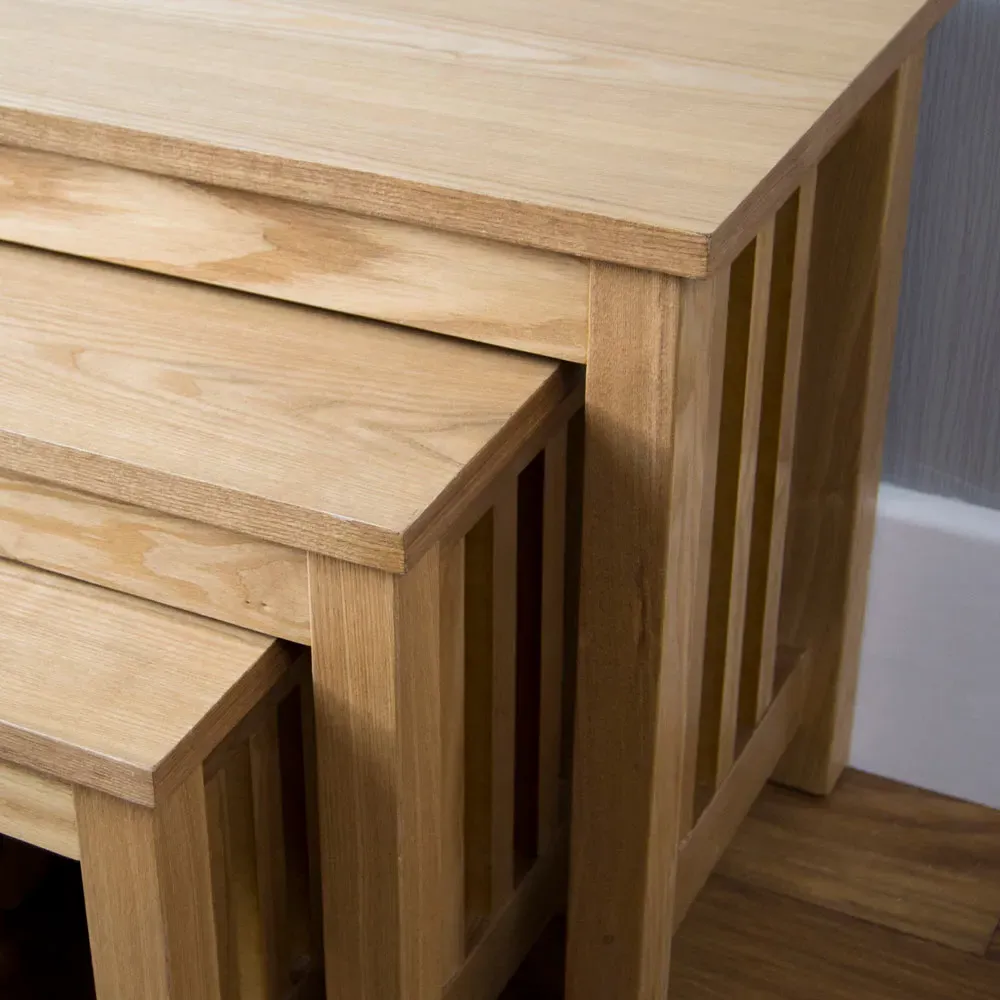 Ashton Pine Nest of Tables Set of 3 - Brown