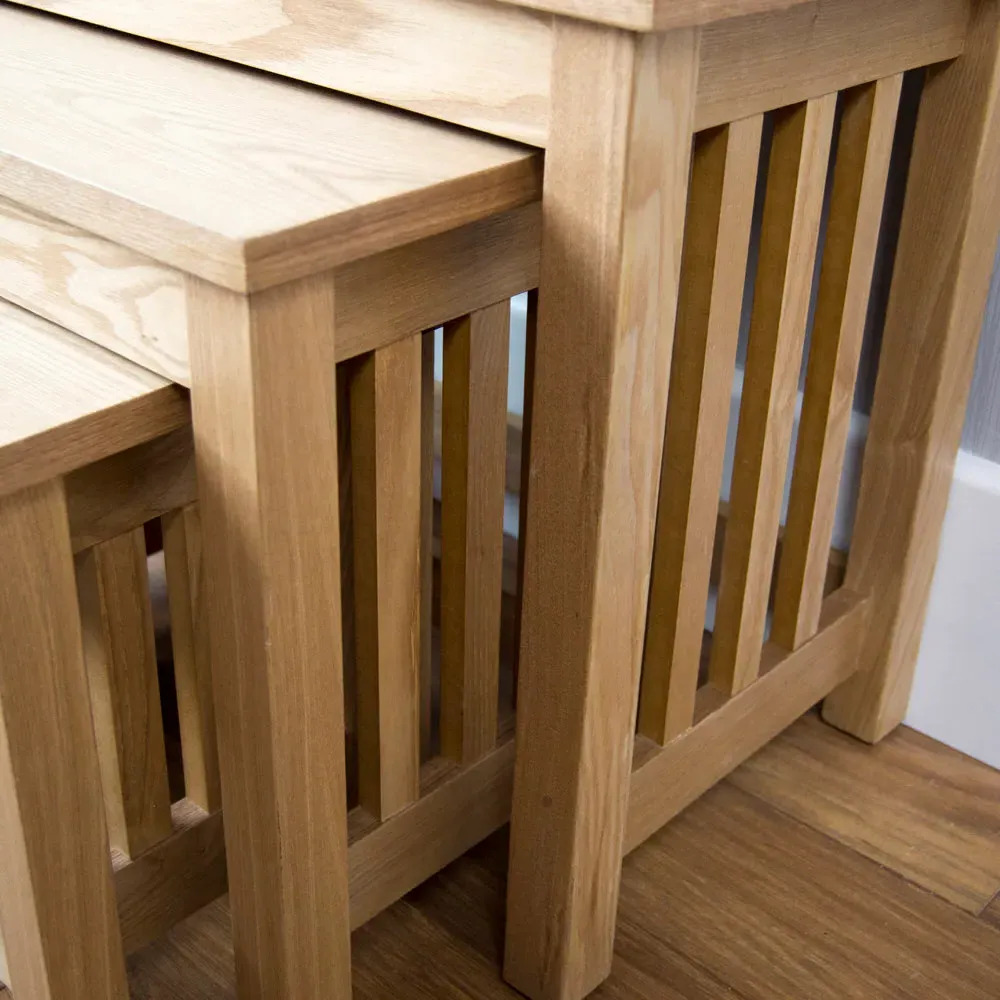 Ashton Pine Nest of Tables Set of 3 - Brown