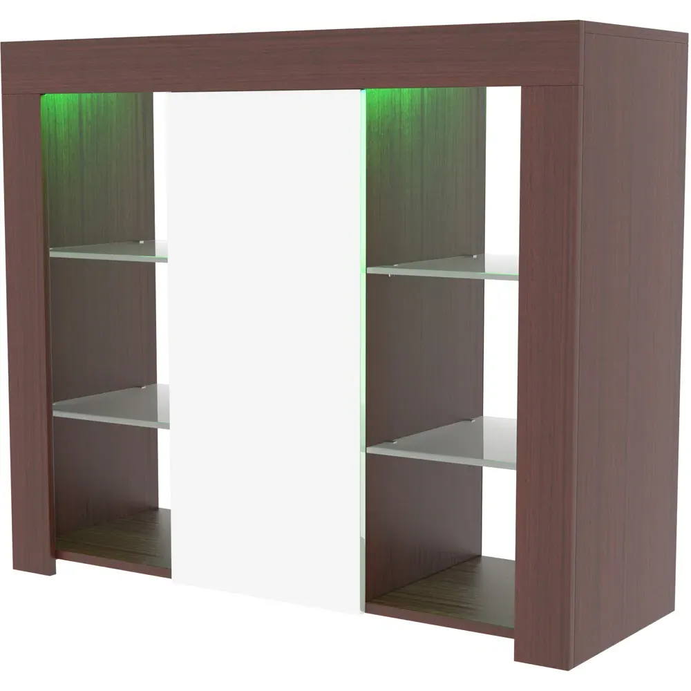 Azura Large Single Door Sideboard with LED - White