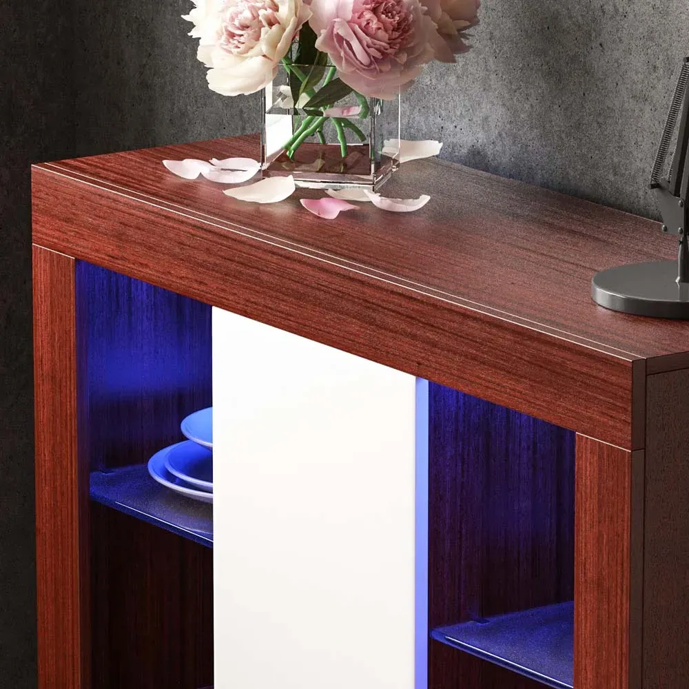 Azura Large Single Door Sideboard with LED - White