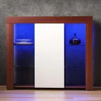 Azura Large Single Door Sideboard with LED - White