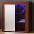 Azura Single Door Sideboard with LED - Walnut, White