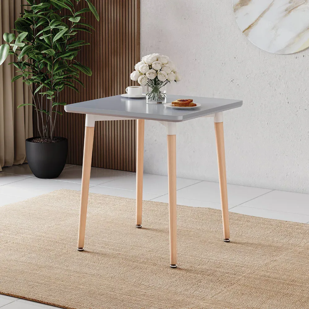 Batley 2-Seater Square Dining Table - Grey, Beech