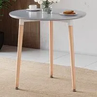 Batley 3 Seater Round Dining Table - Grey, MDF
