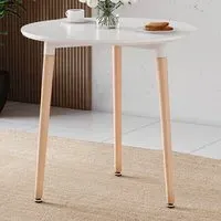 Batley 3 Seater Round Dining Table - White, MDF