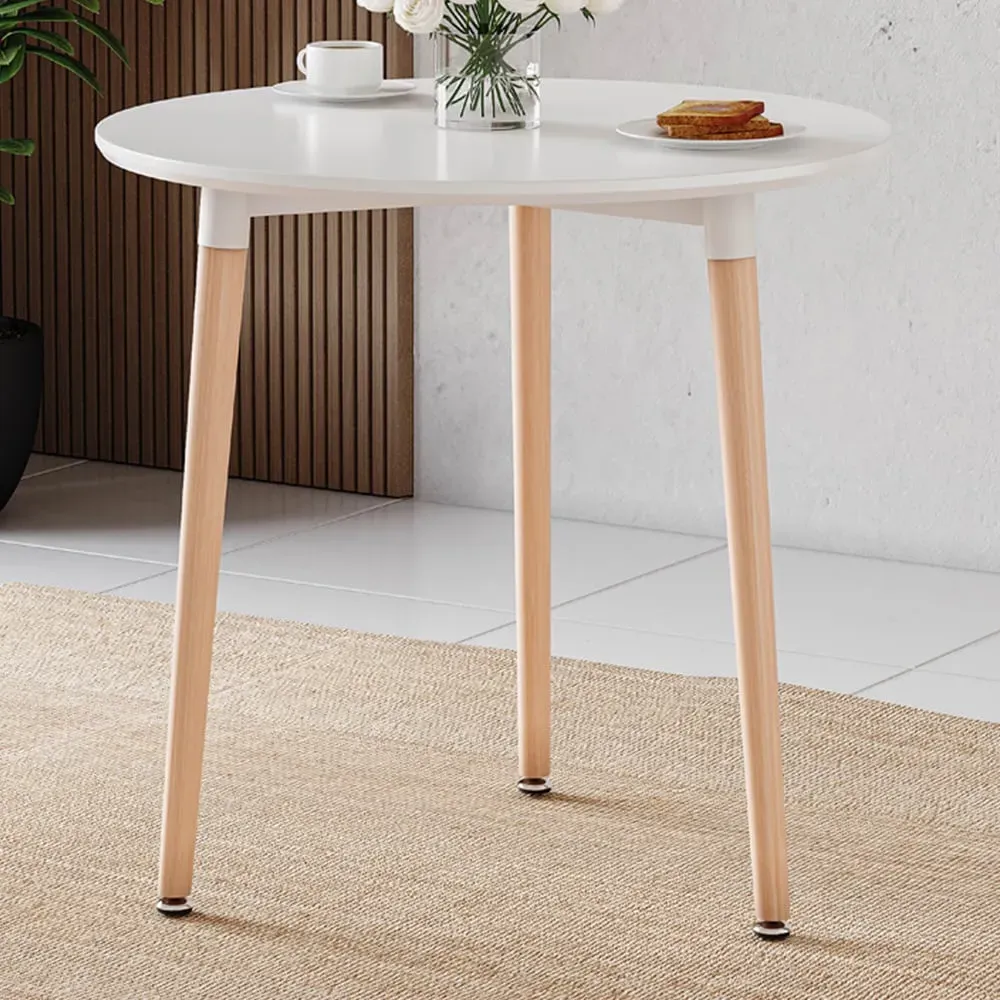 Batley 3 Seater Round Dining Table - White, MDF
