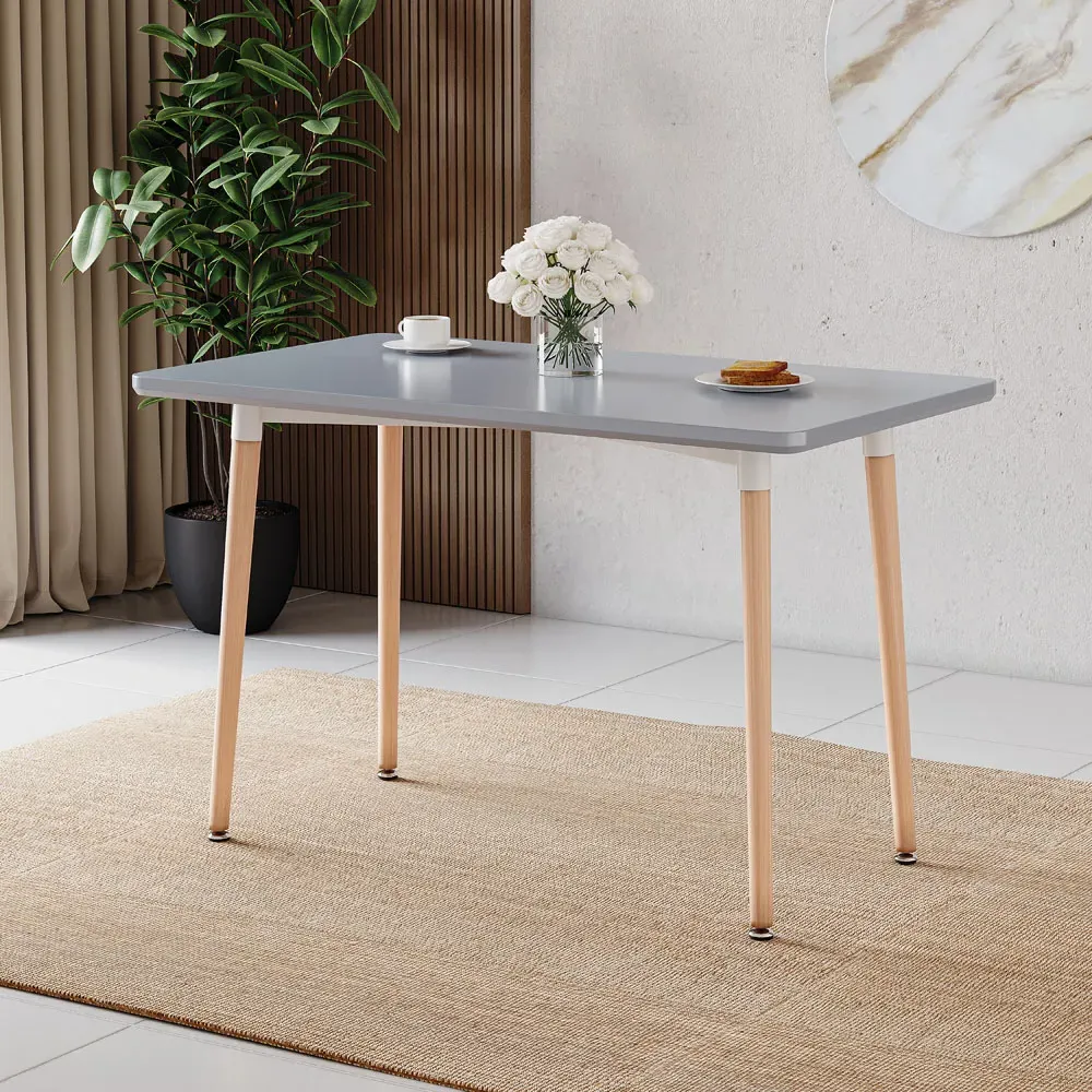 Batley 4 Seater Dining Table - Grey, Beech Wood