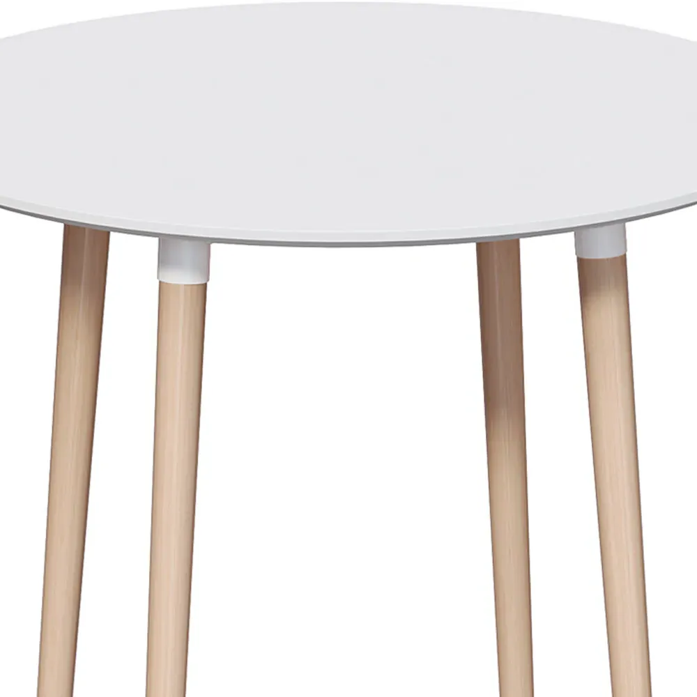 Batley 4 Seater Round Dining Table - White, MDF