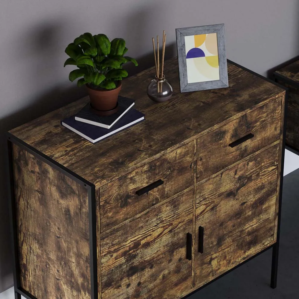 Brooklyn 2 Door 2 Drawer Sideboard - Brown