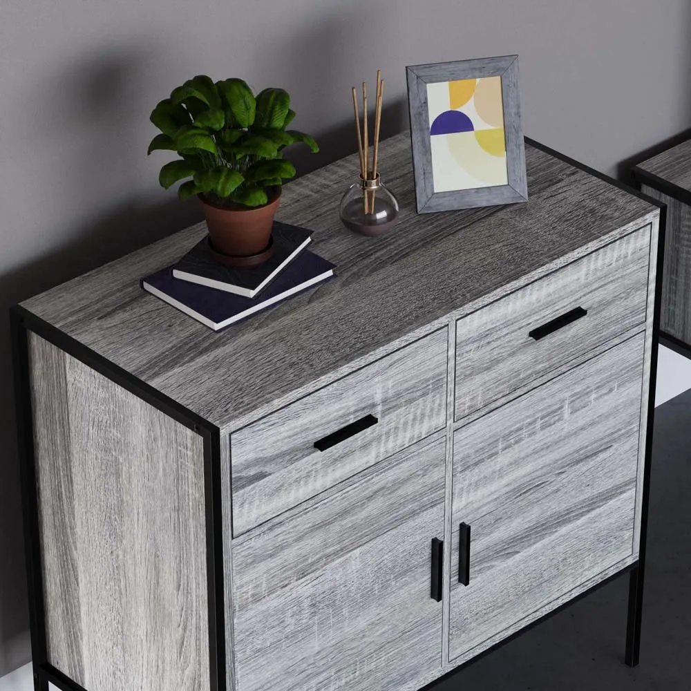 Brooklyn 2 Door 2 Drawer Sideboard - Grey