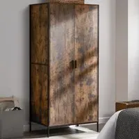 Brooklyn 2 Door Wardrobe with Hanging Rail - Brown