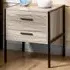Brooklyn 2 Drawer Bedside Table - Grey, Metal