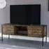 Brooklyn 2 Drawer TV Unit with Shelf - Brown, Metal