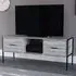 Brooklyn 2 Drawer TV Unit with Shelf - Grey, Metal