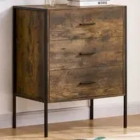Brooklyn 3 Drawer Chest of Drawers - Brown, Metal