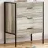 Brooklyn 3 Drawer Chest of Drawers - Grey, Metal