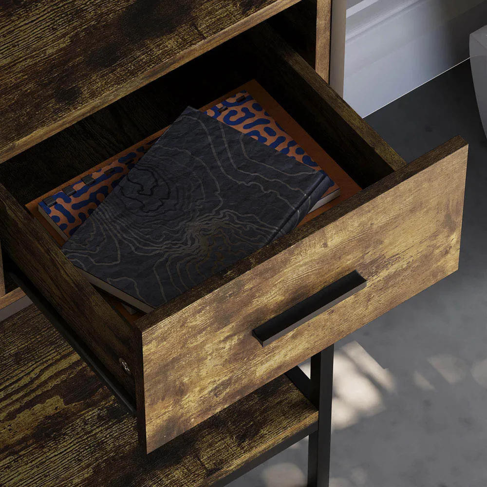 Brooklyn 3-Drawer Console Table - Brown, Wood