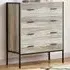 Brooklyn 4 Drawer Chest of Drawers - Grey, Metal