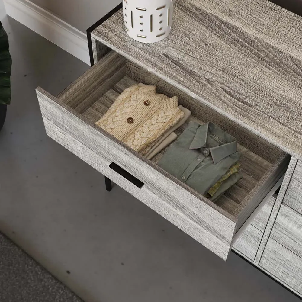 Brooklyn 6 Drawer Chest of Drawers - Grey, Metal