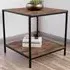 Brooklyn End Table with Storage - Dark Wood, Metal