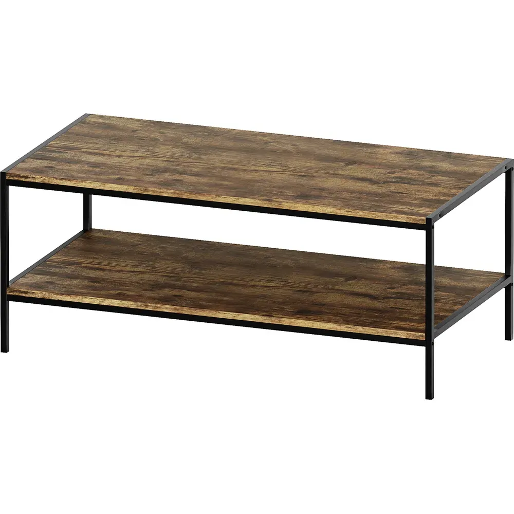 Brooklyn Industrial Coffee Table with Storage - Brown