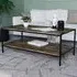 Brooklyn Industrial Coffee Table with Storage - Brown