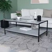 Brooklyn Industrial Coffee Table with Storage - Grey