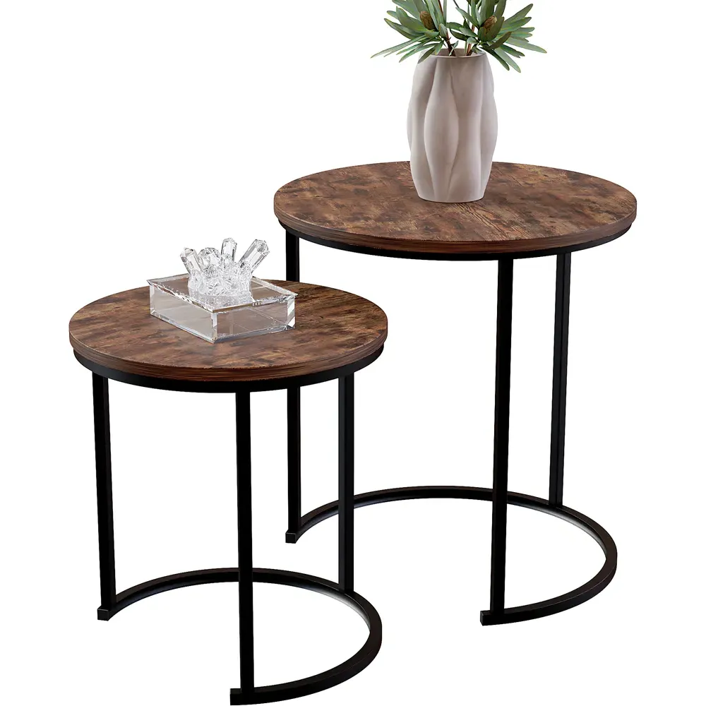 Brooklyn Nest of Tables Set of 2 - Dark Wood