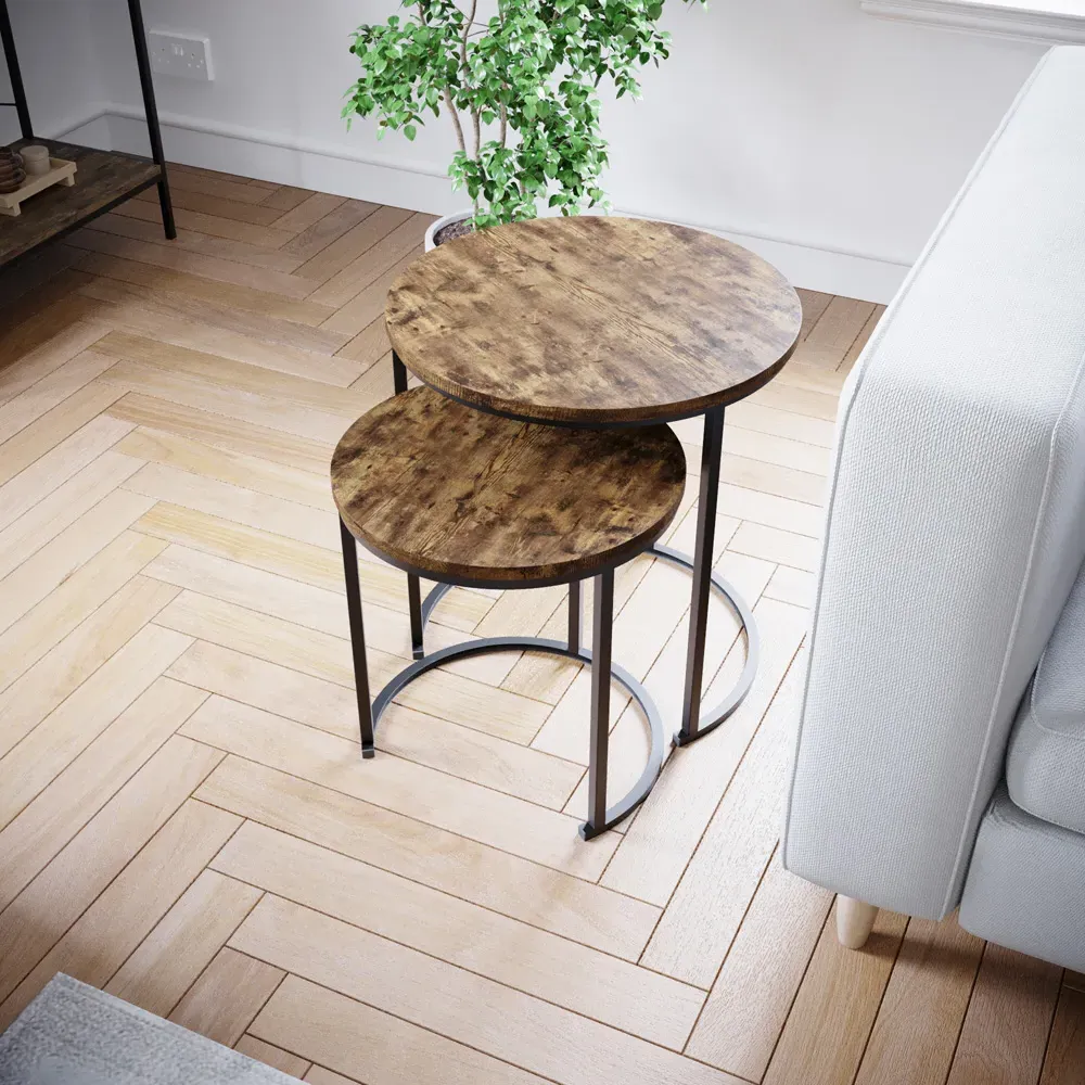 Brooklyn Nest of Tables Set of 2 - Dark Wood