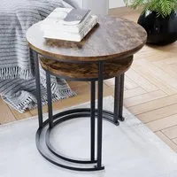 Brooklyn Nest of Tables Set of 2 - Dark Wood