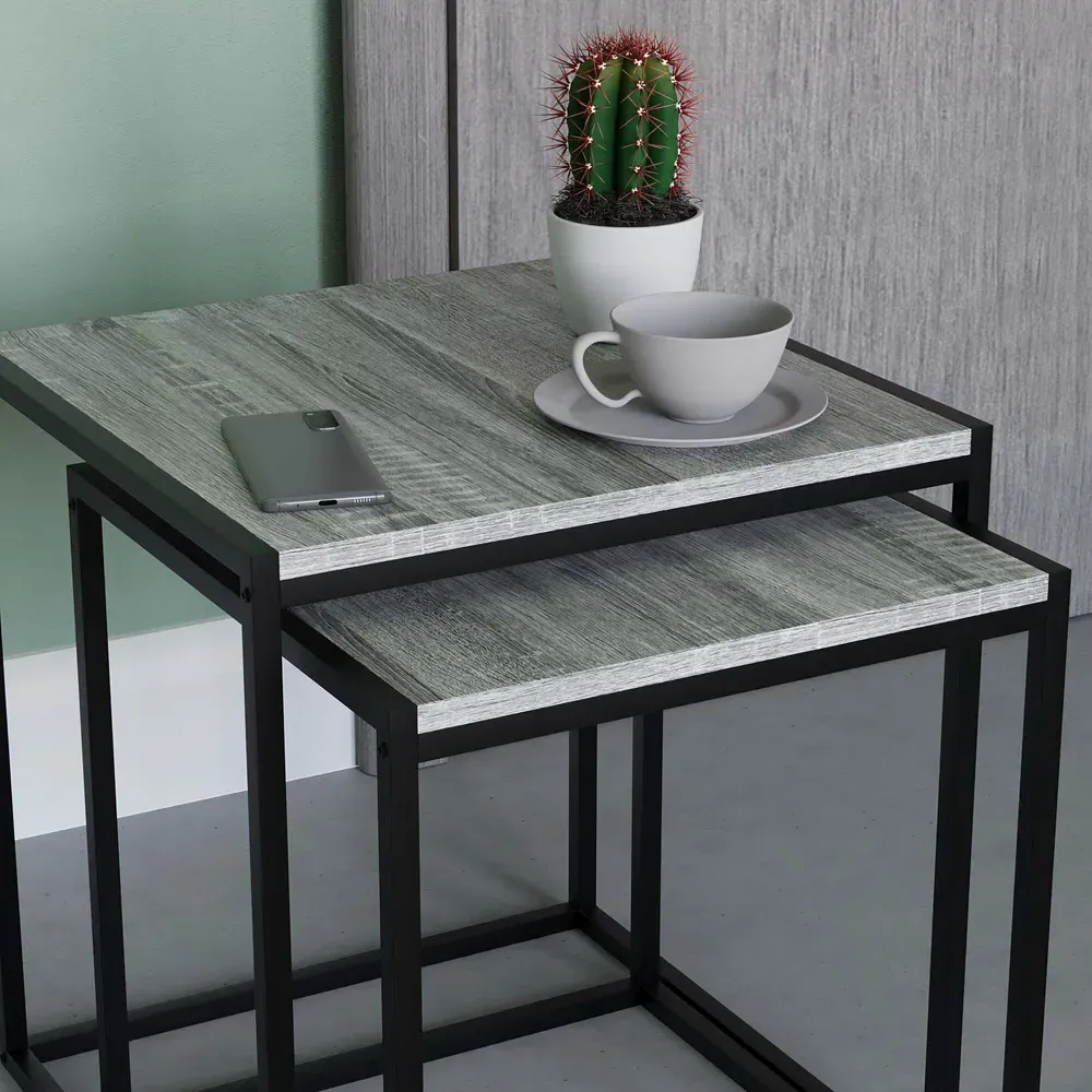 Brooklyn Nest of Tables Set of 2 - Grey