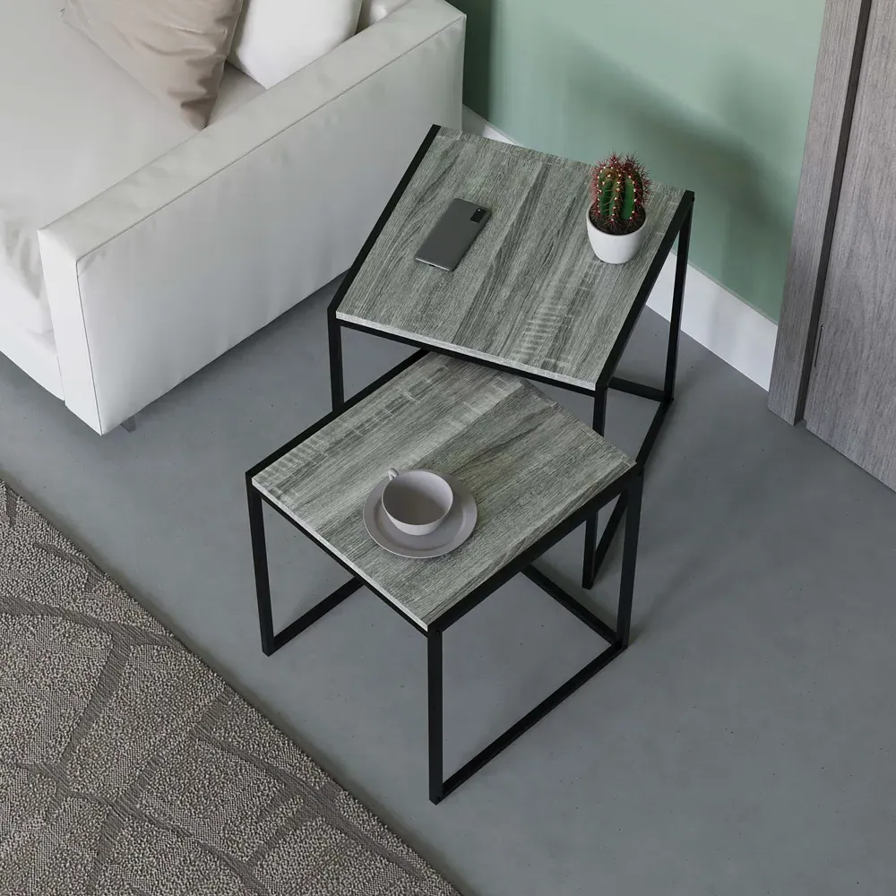 Brooklyn Nest of Tables Set of 2 - Grey