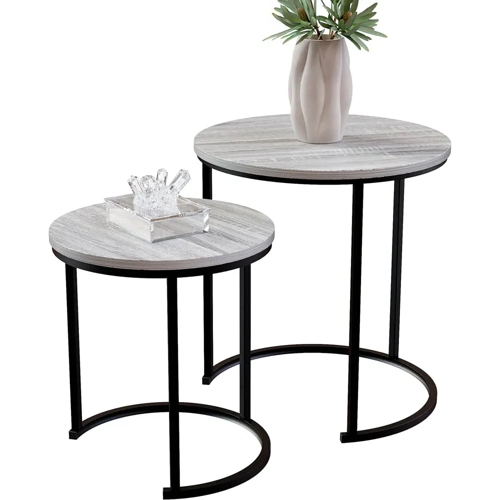 Brooklyn Nest of Tables Set of 2 - Grey