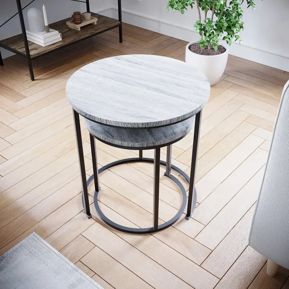 Brooklyn Nest of Tables Set of 2 - Grey
