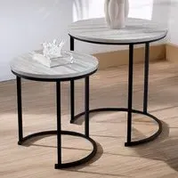 Brooklyn Nest of Tables Set of 2 - Grey