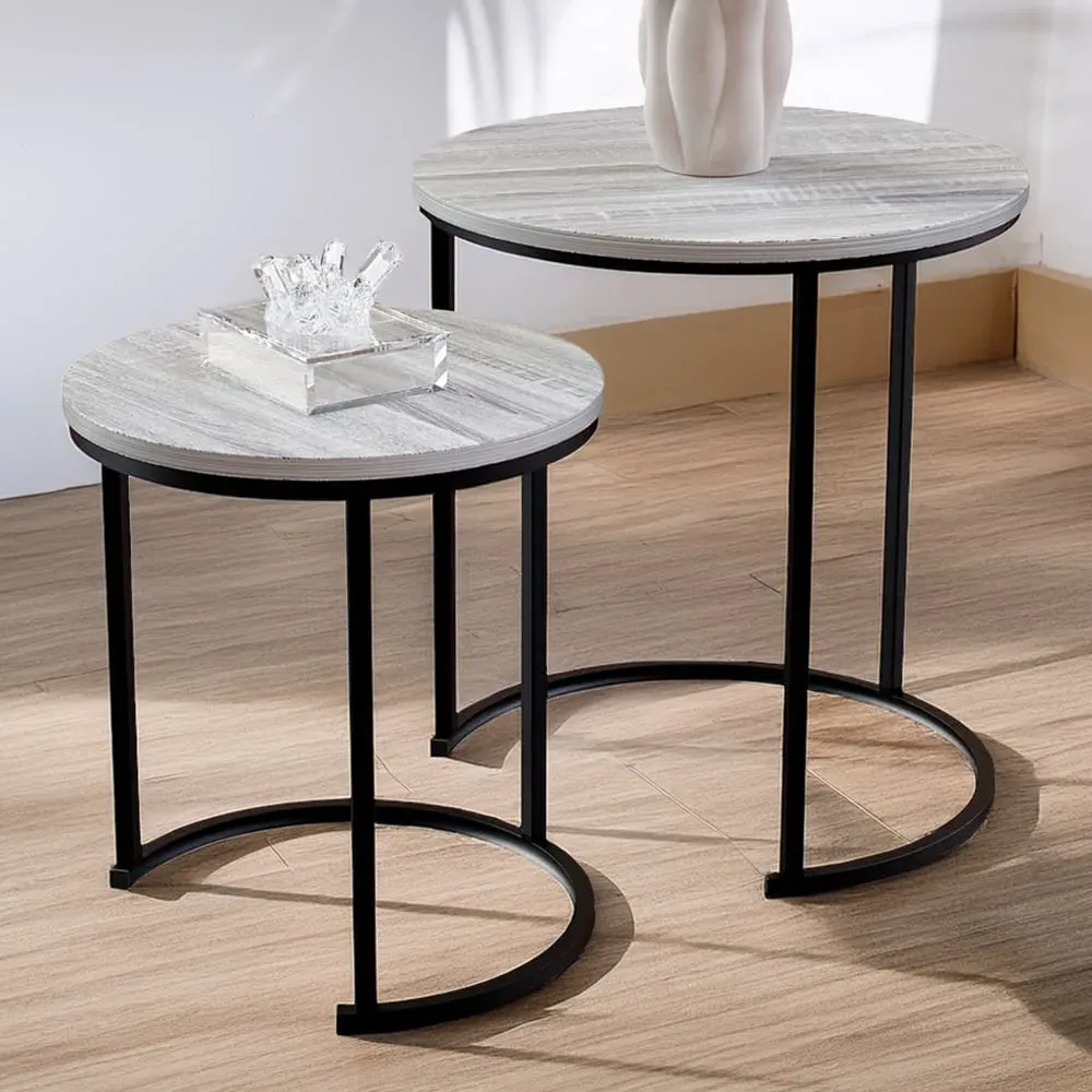 Brooklyn Nest of Tables Set of 2 - Grey
