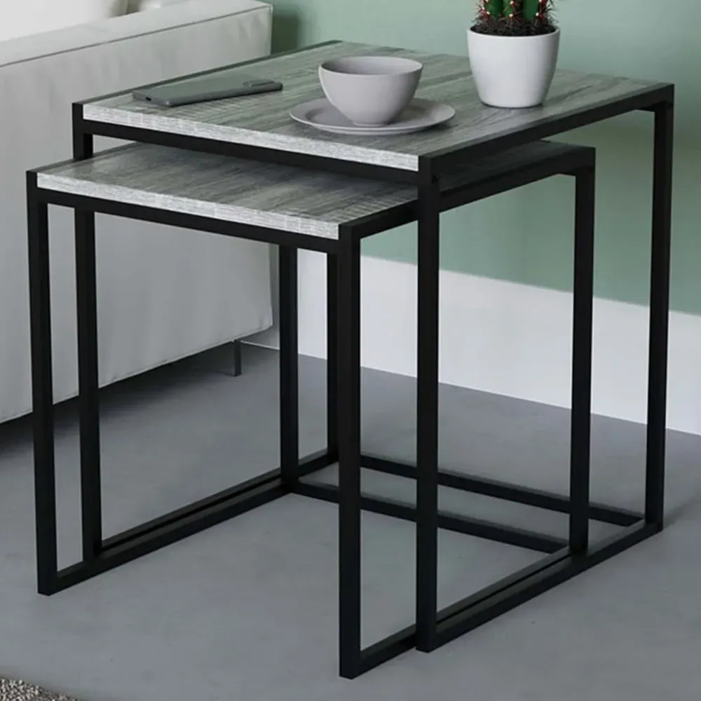 Brooklyn Nest of Tables Set of 2 - Grey