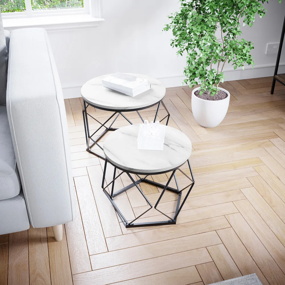 Brooklyn Nest of Tables Set of 2 - Marble