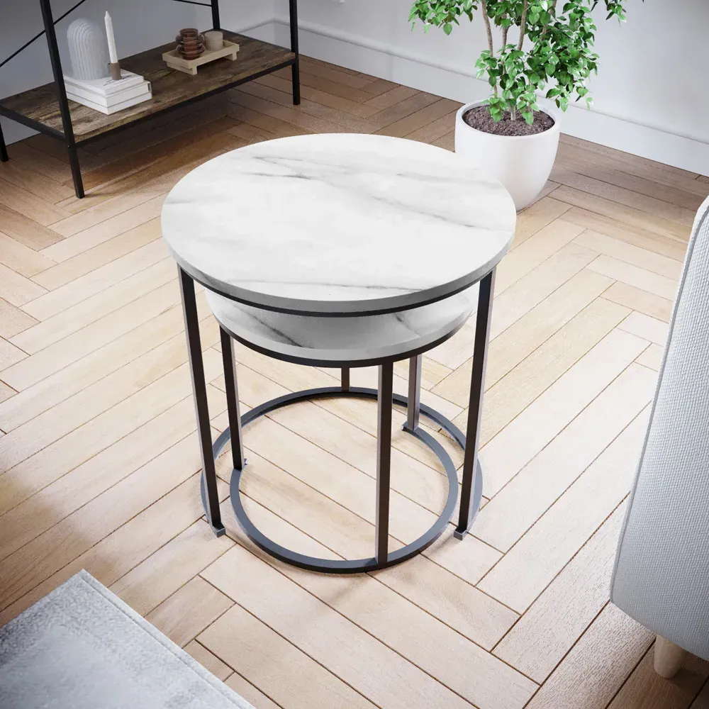 Brooklyn Nest of Tables Set of 2 - Marble