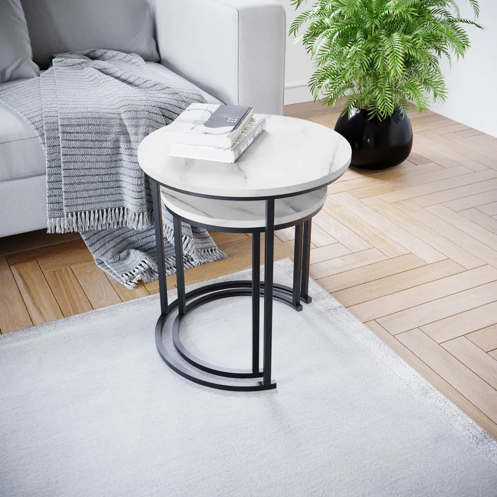Brooklyn Nest of Tables Set of 2 - Marble
