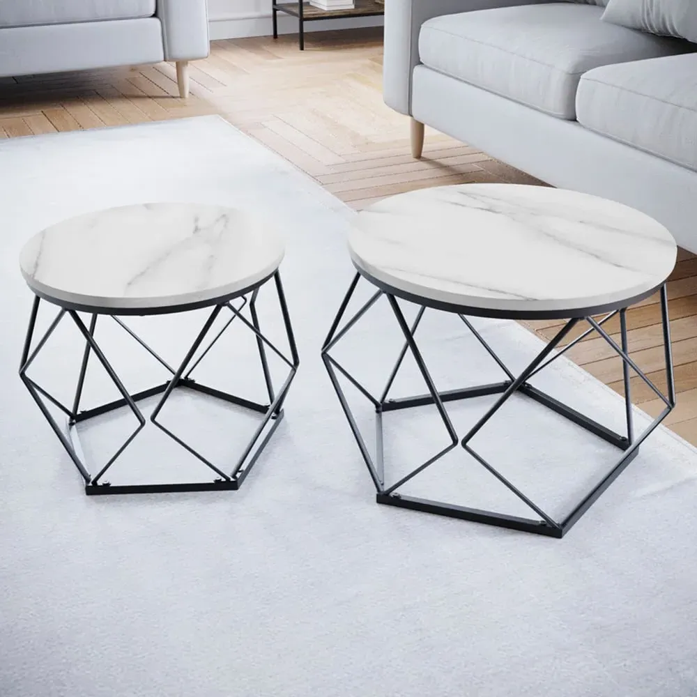 Brooklyn Nest of Tables Set of 2 - Marble