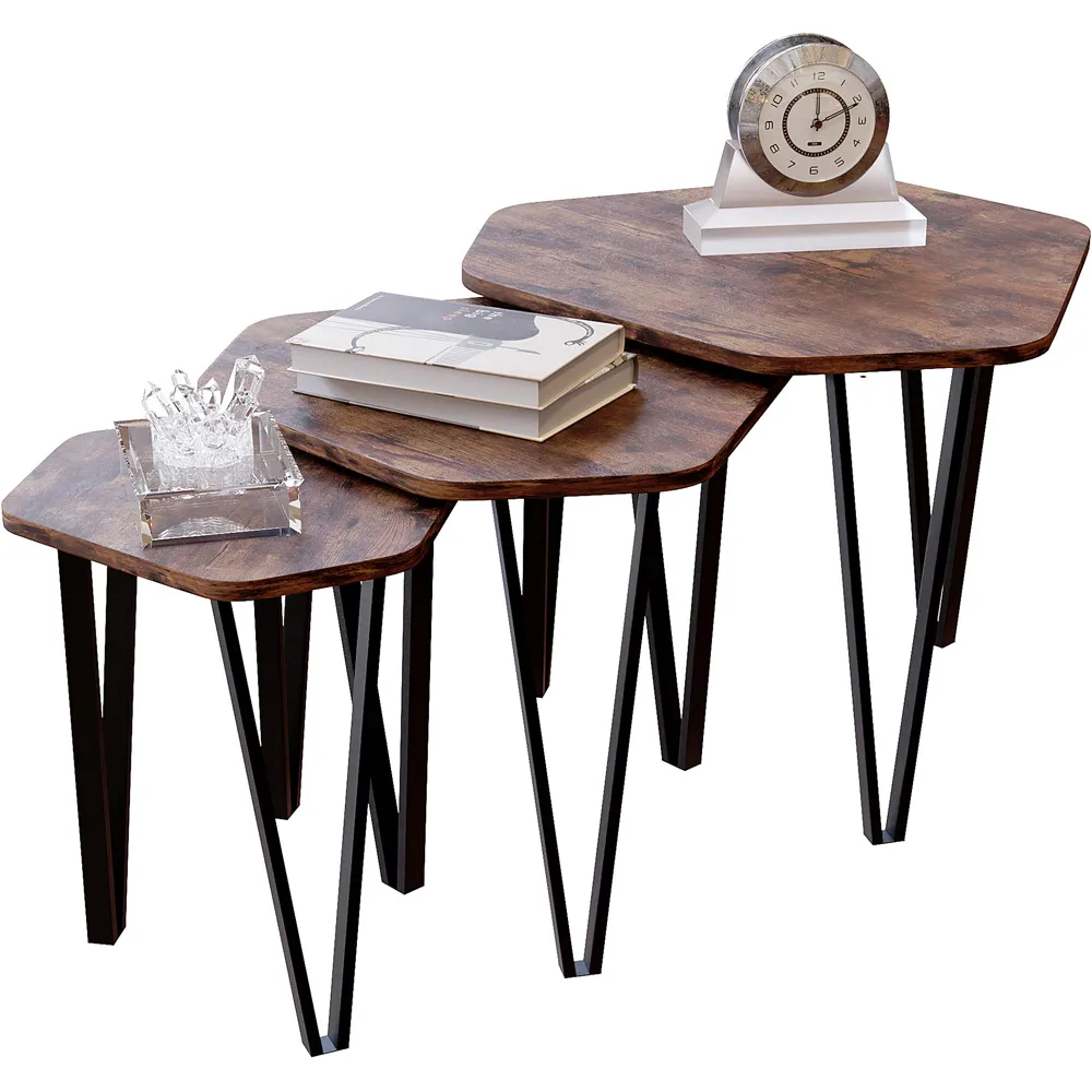 Brooklyn Nest of Tables Set of 3 - Dark Wood