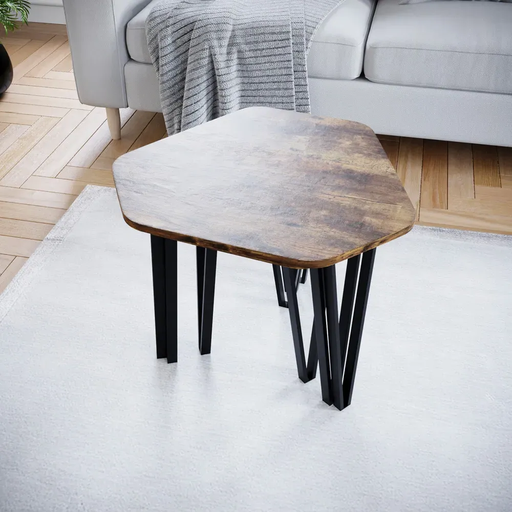 Brooklyn Nest of Tables Set of 3 - Dark Wood