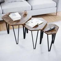 Brooklyn Nest of Tables Set of 3 - Dark Wood