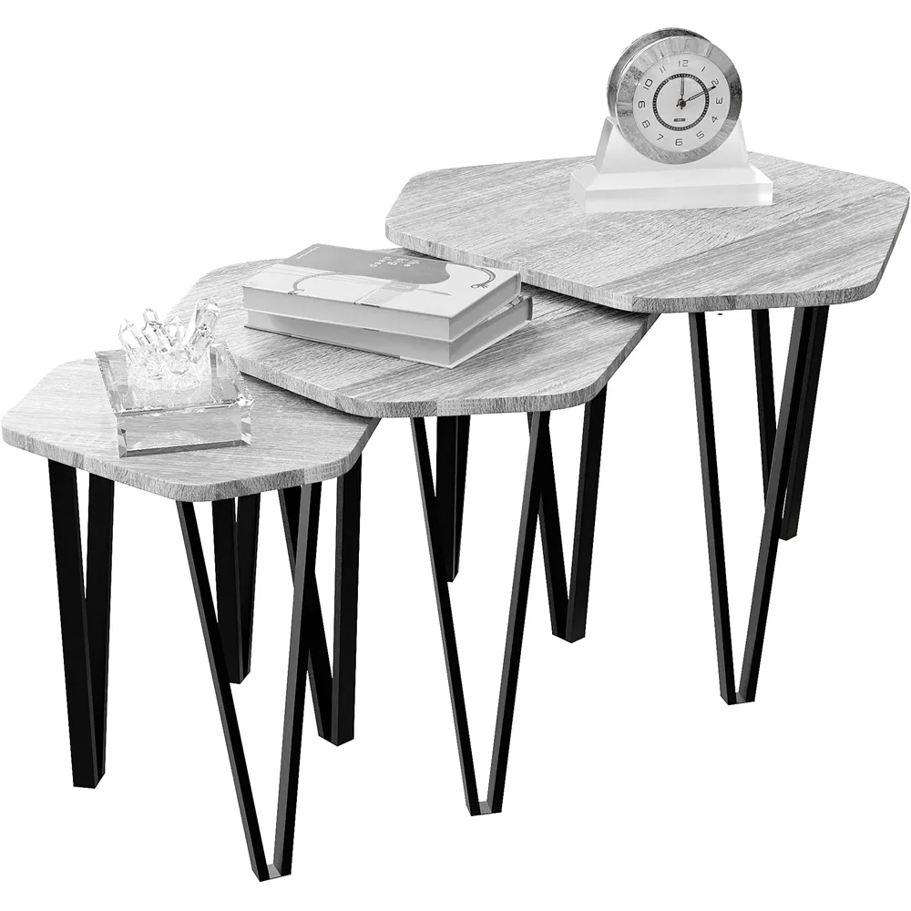 Brooklyn Nest of Tables Set of 3 - Grey