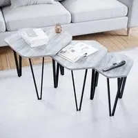 Brooklyn Nest of Tables Set of 3 - Grey