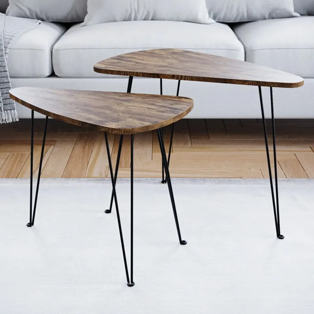 Brooklyn Oval Nest of Tables Set of 2 - Dark Wood image