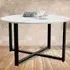 Brooklyn Round Coffee Table with Metal Legs - Marble, MDF