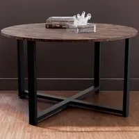 Brooklyn Round Coffee Table with Metal Legs - Wood, MDF