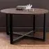 Brooklyn Round Coffee Table with Metal Legs - Wood, MDF